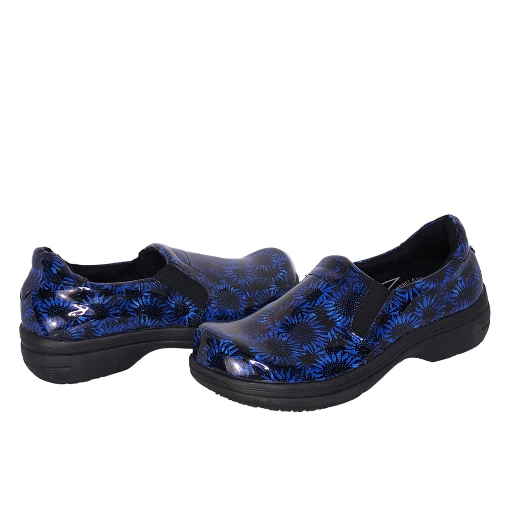 Easy Works by Easy Street Women’s Tiffany Slip Resistant Clogs Sz 6.5 Blue/Black
